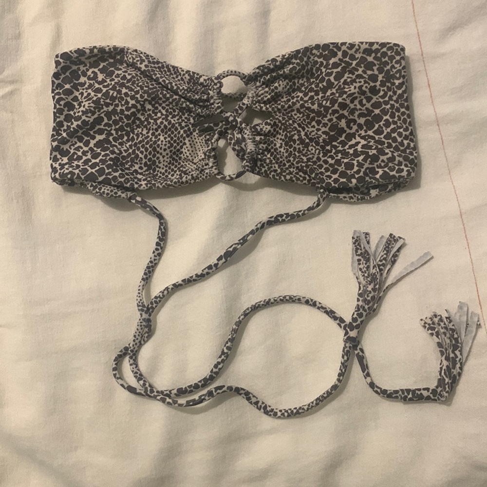 ACACIA SWIM OG Snake strapless top sz small
